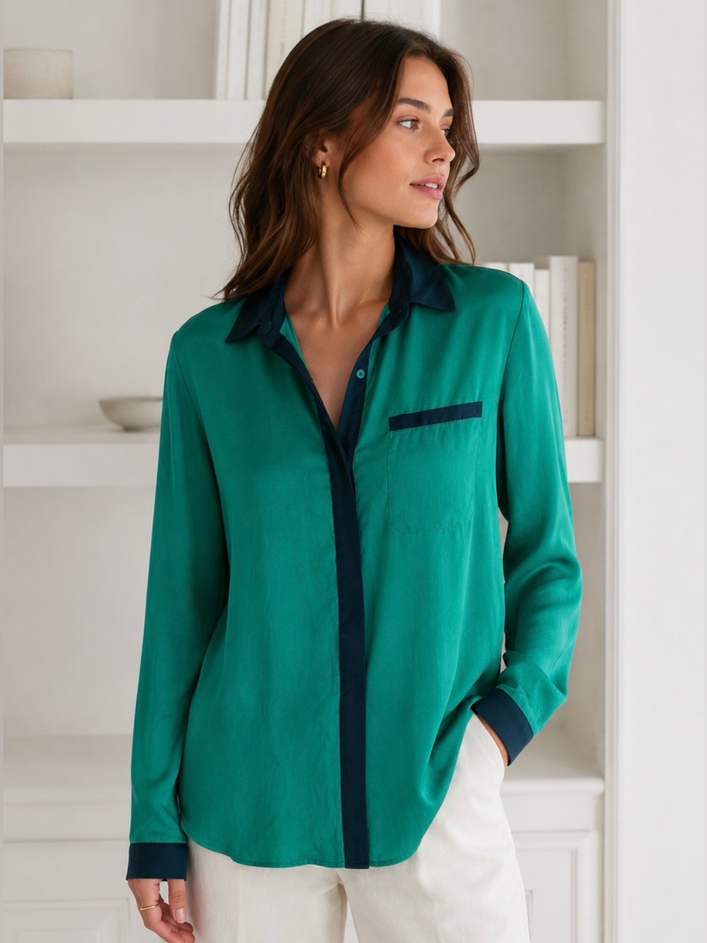 Free People Flowy Button Down Shirt